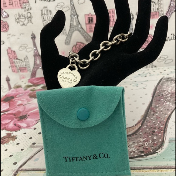 Tiffany & Co 925 Heart Tag Charm Bracelet - Picture 11 of 15